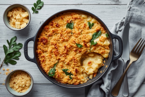 Macaroni cheese with silverbeet from your box